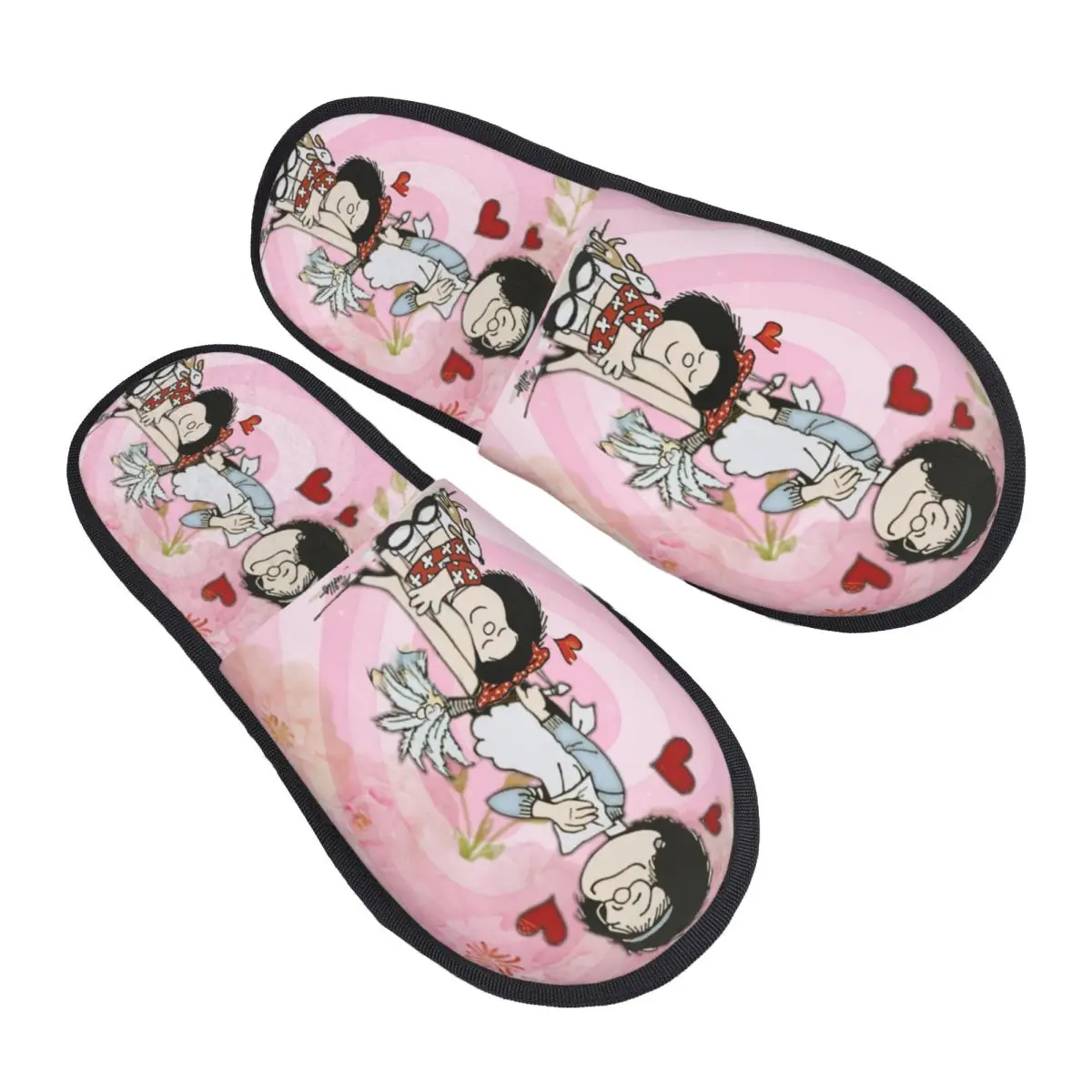 Mafaldaed Kawaii Vintage Quino Comic Cartoon Mang Anime Zapatillas de casa acogedor cálido espuma viscoelástica zapatilla mullida zapatos de interior al aire libre