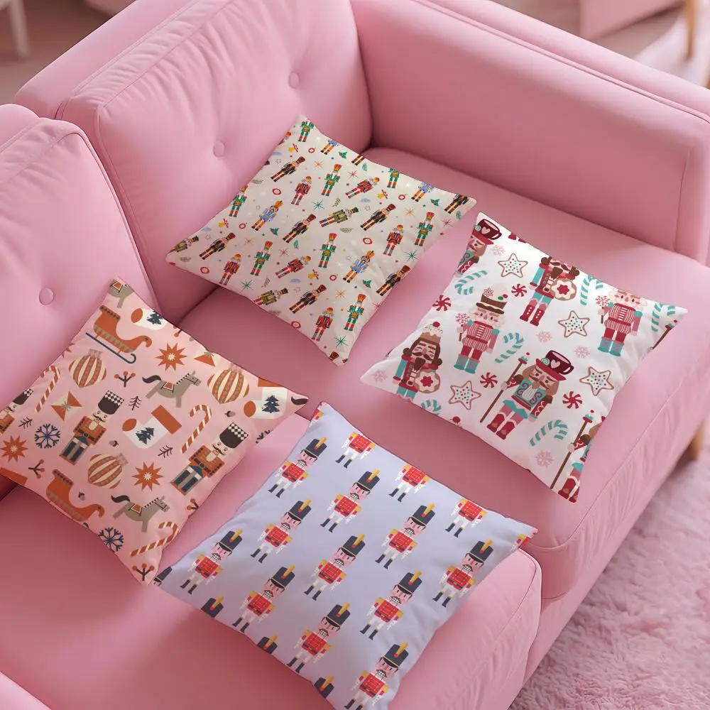 Classic Cartoon Nordic Toy Characters Pillow Case Silky Short Plush With Invisible Zipper Dustproof Sofa Cushion Cover