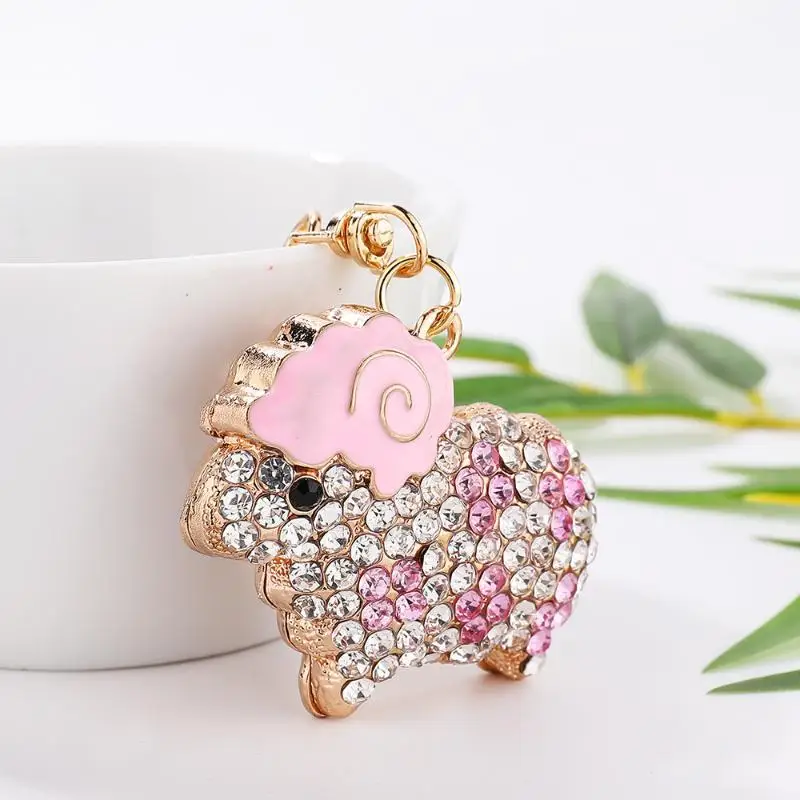Zodiak-Ziegen-Schlüsselanhänger mit Strasssteinen, Funkelnder Voll-Strass-Schlüsselring, 1 Stück, Niedlicher Schlüsselanhänger als Brautjungferngeschenk, Handtaschenanhänger – Detail 7