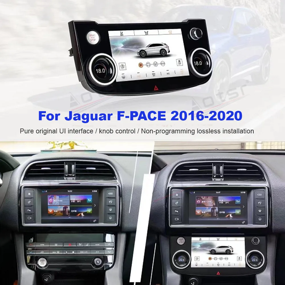 For Jaguar F-PACE 2016 2017 2018 2019 2020 Air Conditioning Car Multimedia Android Carplay GPS Navigation Car Radio Head unit