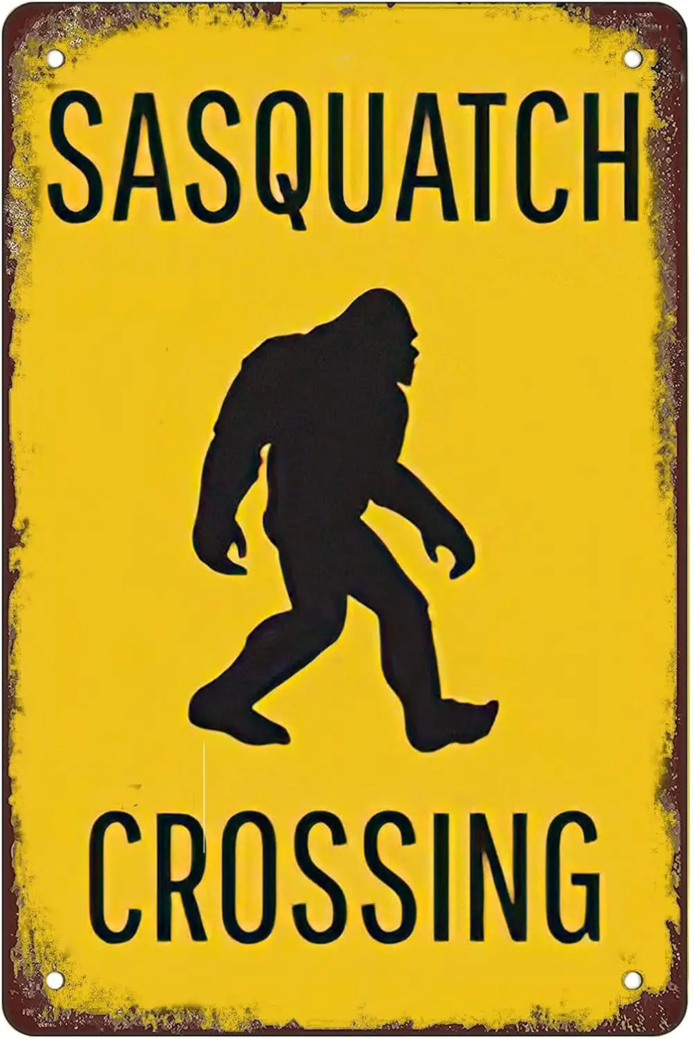 Retro Funny Metal Sign Sheet Signs Tin Sign,Sasquatch Crossing ,outdoor Home Wall Decoration, size:8 x 12.