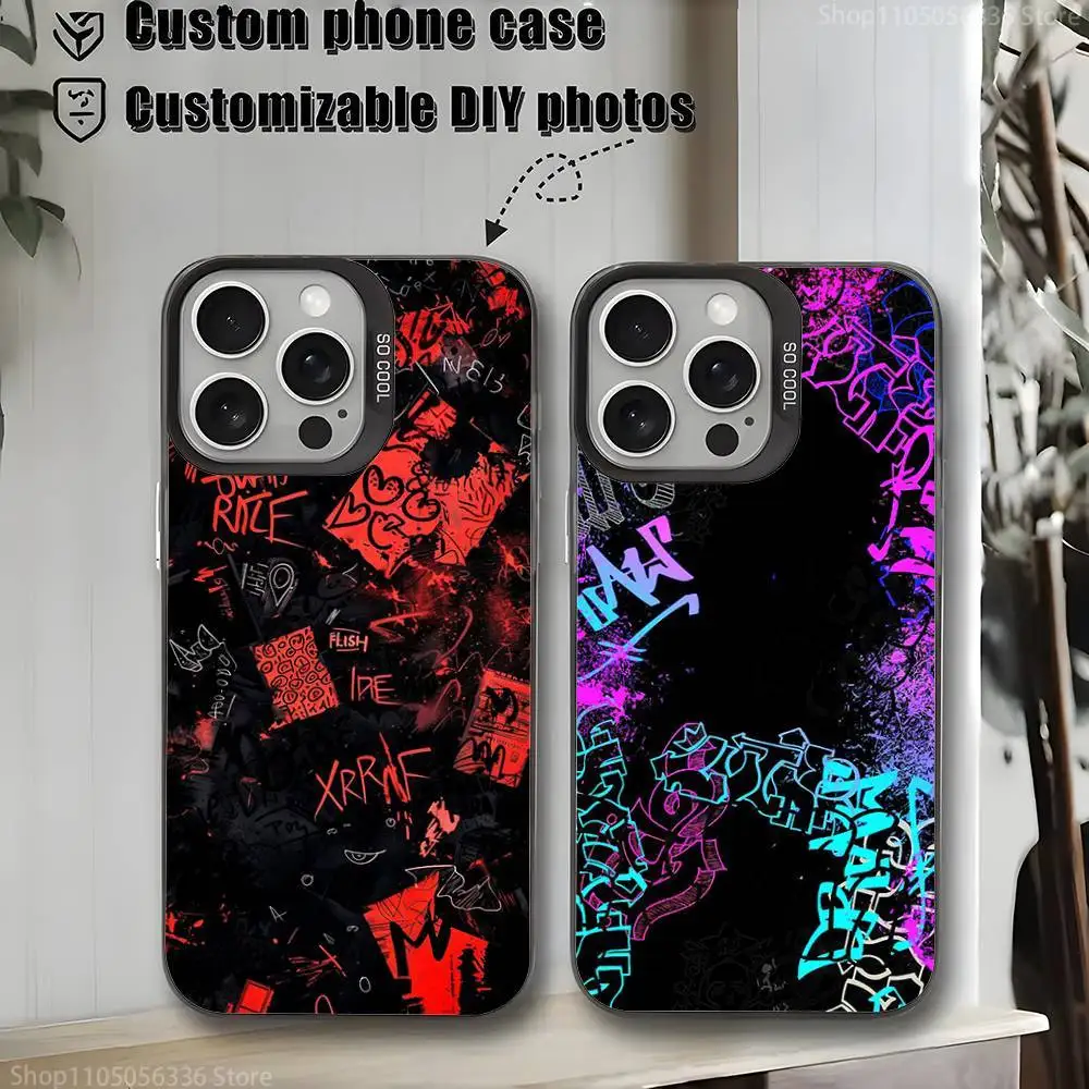

Graffiti trend pattern Phone Case For iPhone 16,15,14,13,12,11,Mini,Pro,MAX,plus,Black Matte Shockproof Cover