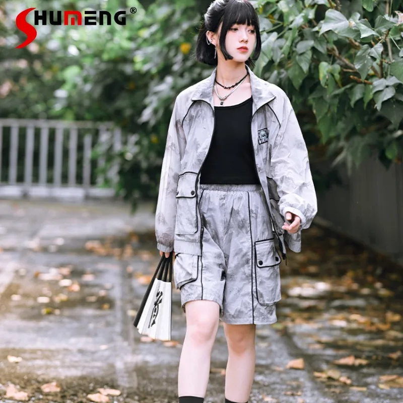 

Thin Type Sunscreen Long-Sleeved Loose Coat Women's Summer Outdoor New Chinese Style Casual Cool National Fashion Short Pants