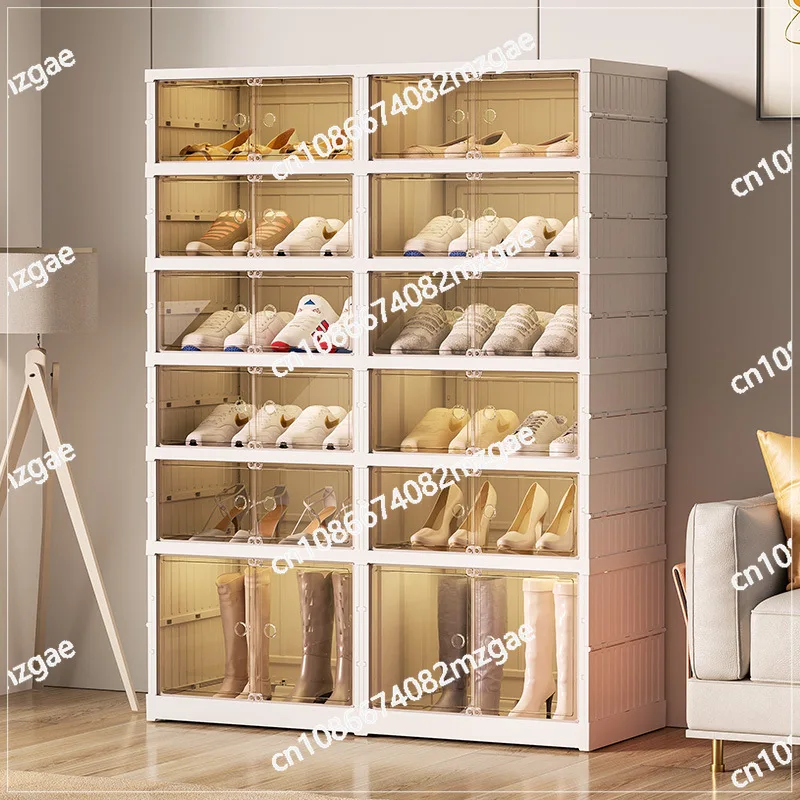 

Простой прозрачный многоярусный шкаф для обуви без установки, складной и выдвижной, для хранения обуви.