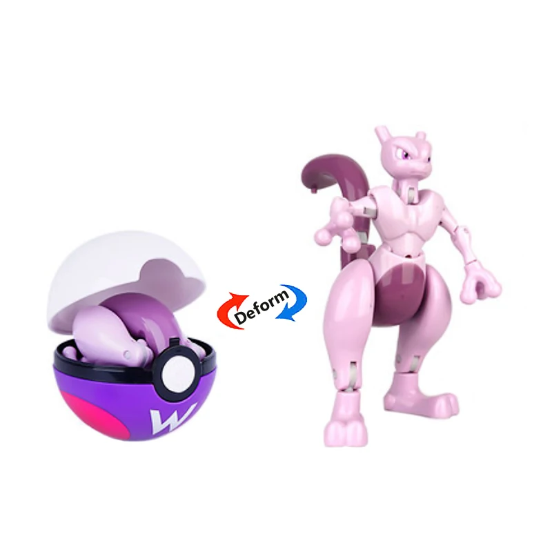 本物のポケモンボール変形おもちゃピカチュウミュウツーギャラドスポケットモンスターモンスターボールポケモンアクションフィギュア子供のおもちゃギフト