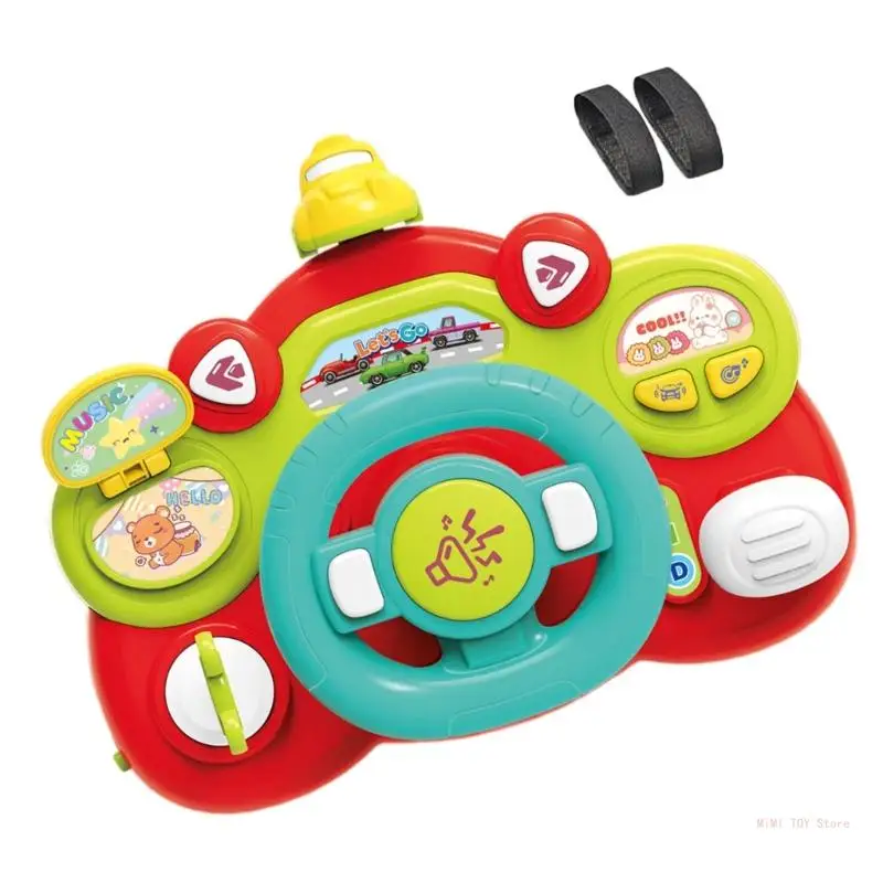 Electric Steering Wheel Toy Baby Interaction Driver Play Toy Kids Education Gift