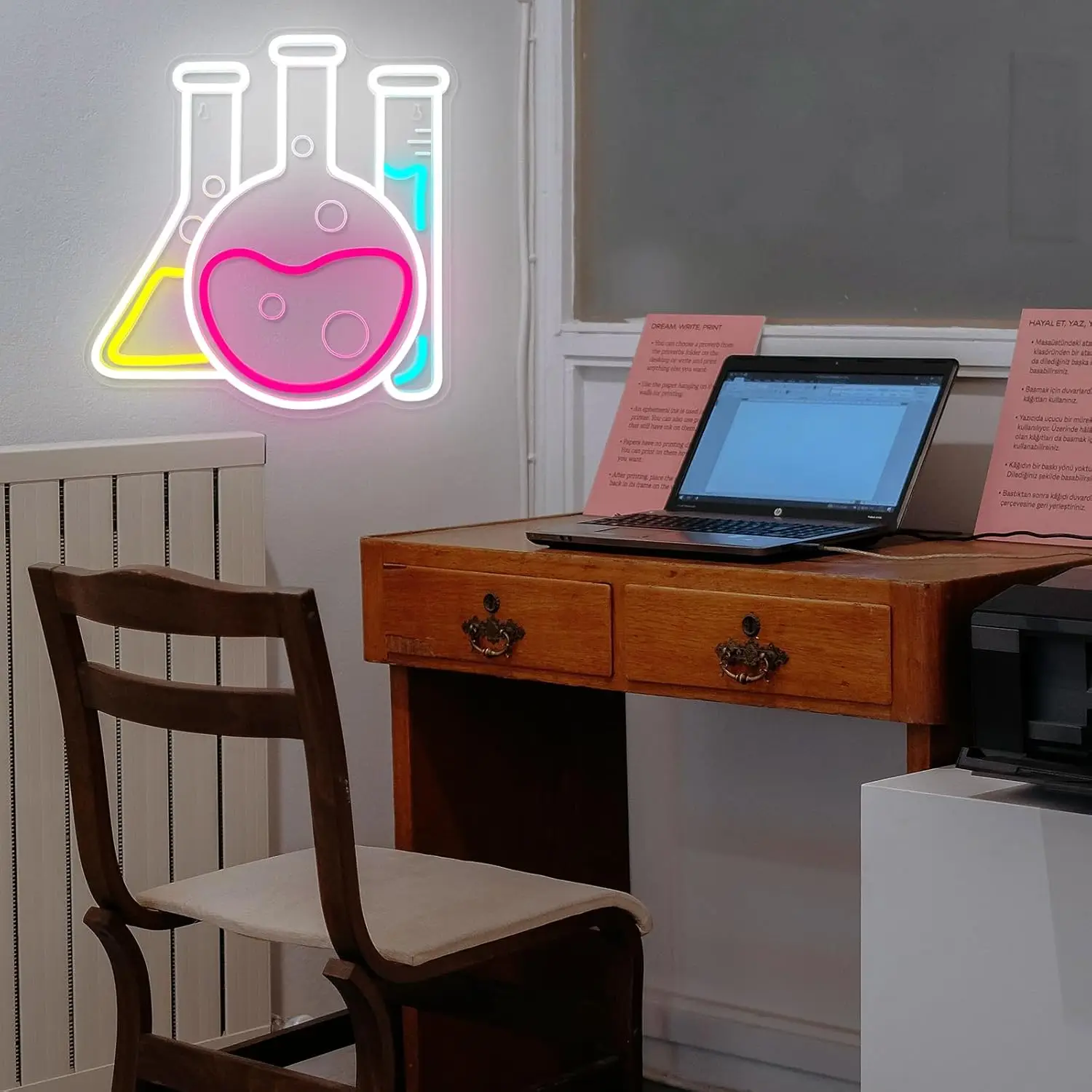 دورق كيميائي ضوء النيون تسجيل USB عكس الضوء LED النيون تسجيل لغرفة النوم غرف معيشة نادي بار رجل كهف هدايا الحفلات جدار ديكور