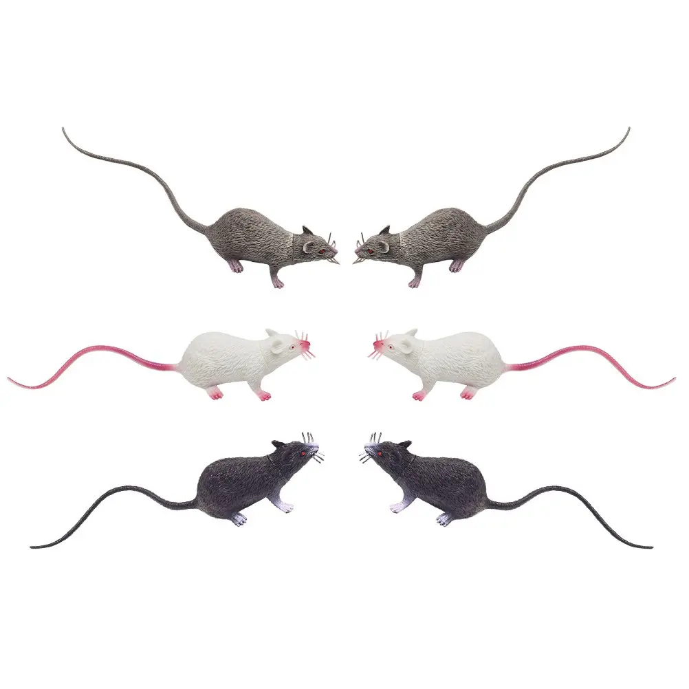 

6Pcs Fake Rat Simulated Mouse Halloween Prank Prop Party Decoration Realistic Lifelike Scary Halloween Spoof Rat