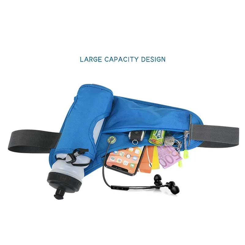 Running Belt Bag Sports Waist Pack Hydration Bum Bag With Water Bottle Holder Men Women Riding Cycling Hiking Walking Camping