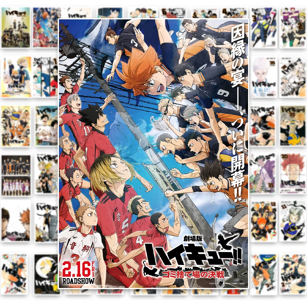 60 قطعة ملصقات أنيمي Haikyuu الكرتون هيناتا شويو توبيو كاجياما الشارات اللعب المحمول سيارة الهاتف لاصقة تزيين هدية عيد