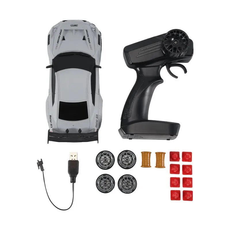 

WOTT-RC Car Drift 1:24 Scale Remote Control With LED Lights 2.4Ghz 20KM/H Drifting Tires Racing Sport Vehicle