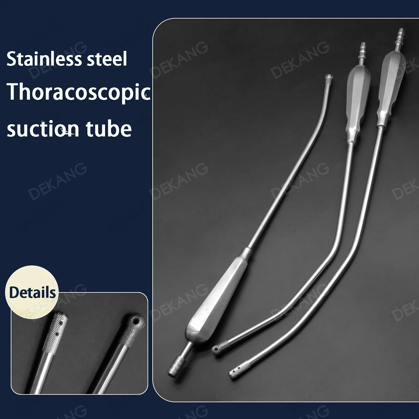 Double Eyelid Tool Thoracoscopic Suction Irrigation Tube - One Handle With Multiple Heads, Single Bend, Double Bend Thoracic Met