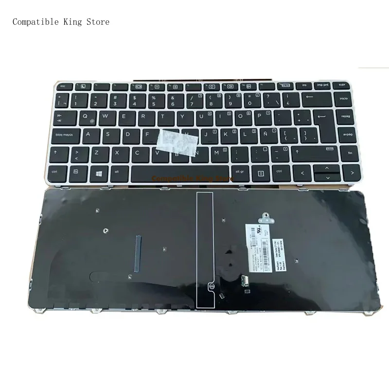 dd New LA Layout Latin Language Keyboard with silver frame For HP ZBook 14u G4