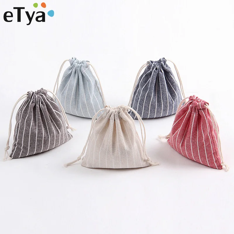 Cotton Linen Drawstring Cosmetic Bag Gift Bag Travel Luggage Packing Pouch Storage Bags for Wedding Christmas Jewelry Packaging