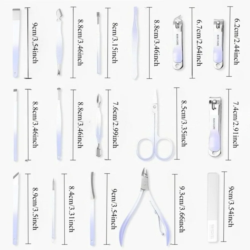 مجموعة مانيكير مكونة من 16 قطعة، مشابك أظافر احترافية، أدوات العناية بالباديكير، العناية بالوجه مع حقيبة سفر، مجموعة مانيكير #6