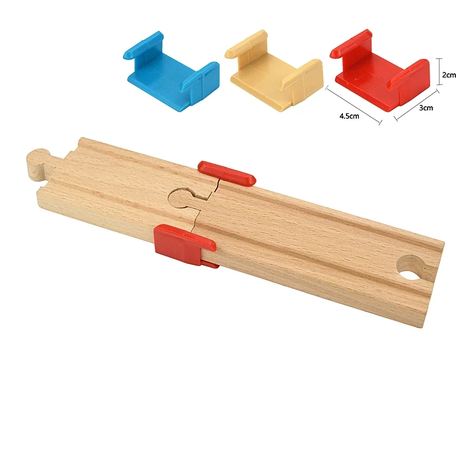 Houten spoorweg connect Fixer Treinspoorset Accessoires Connector Speelgoedhouder Fit Biro Educatief houten spoorspeelgoed