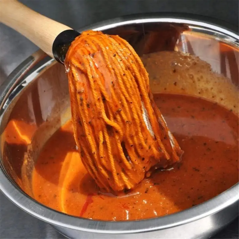 D0AB BBQ MOP Brush Set Brunch مع مقبض خشبي مناسب للخبز والشواية