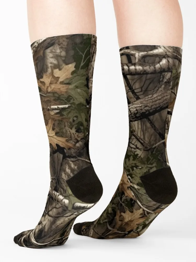 camouflage, real tree, realtree, hunter, camo, pattern, woods, outdoors, hunting, fishing, farming Socks