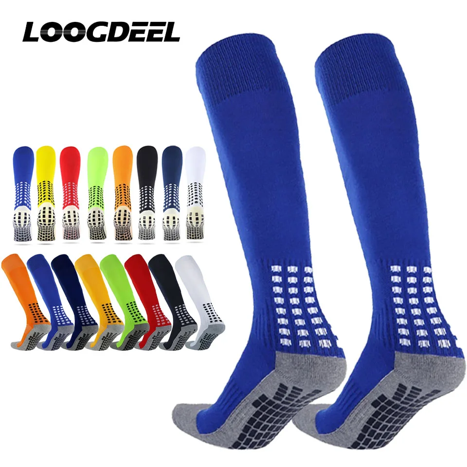 Loogdeel 1Pair 26-34 Knee-High Soccer Socks Children Long Tube Stockings Towels Thickened Bottom Girls Boys Football Sports Sock