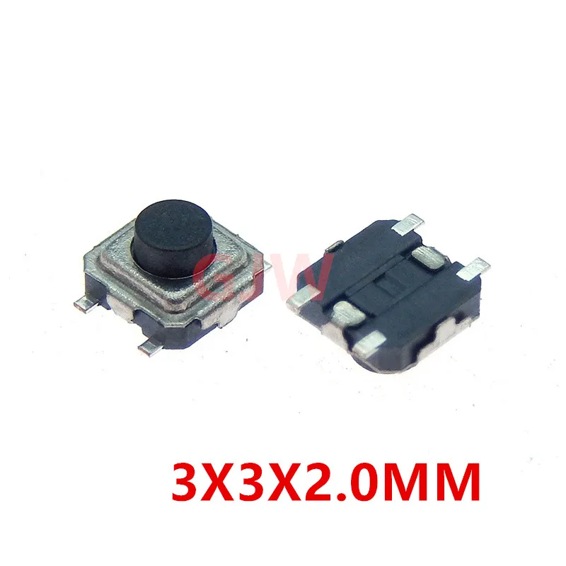 50/100PCS Super Tiny Tactile Push Button Switch Phone Button SMD Micro Momentary Switch 3X3X1.5/1.7/2/2.5mm PCB mounting Black