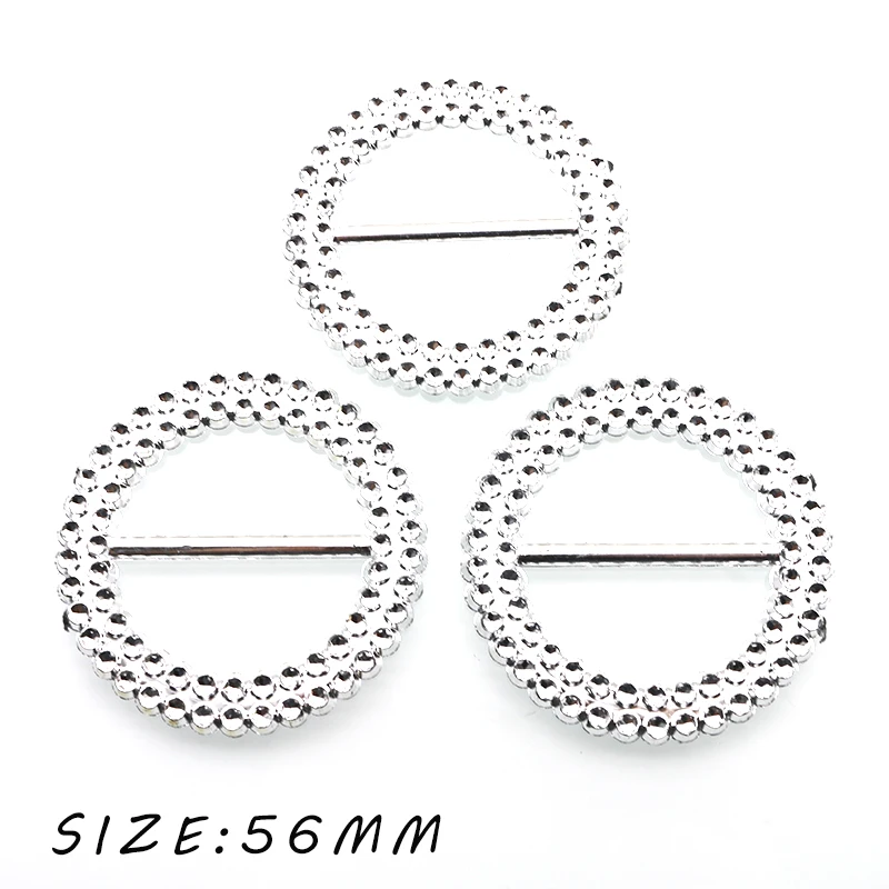 10Pcs/Set 65MM/56MM Plastic Durable Silver Buckle Decorative Buckle I Hotel Table And Chair Cover Cloth Buckle Accessories