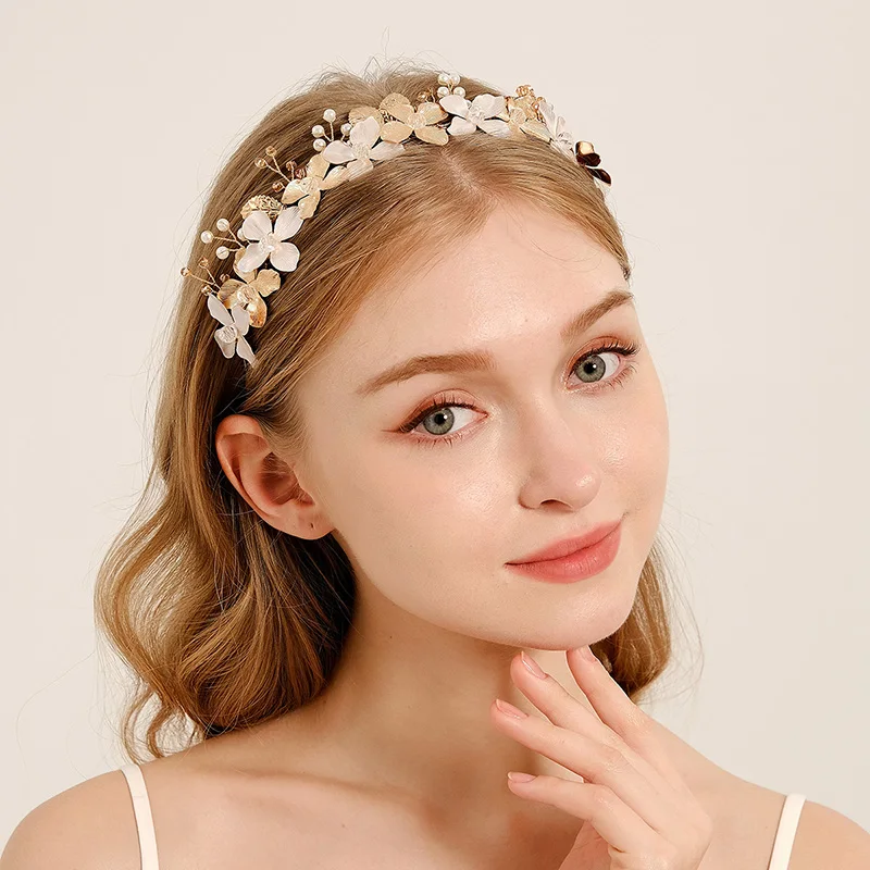 Alloy Flower And Leaf Hair Bands  New Handmade Bridal Head Bands Bride Wedding Prom Birthday Party Mori Headpieces