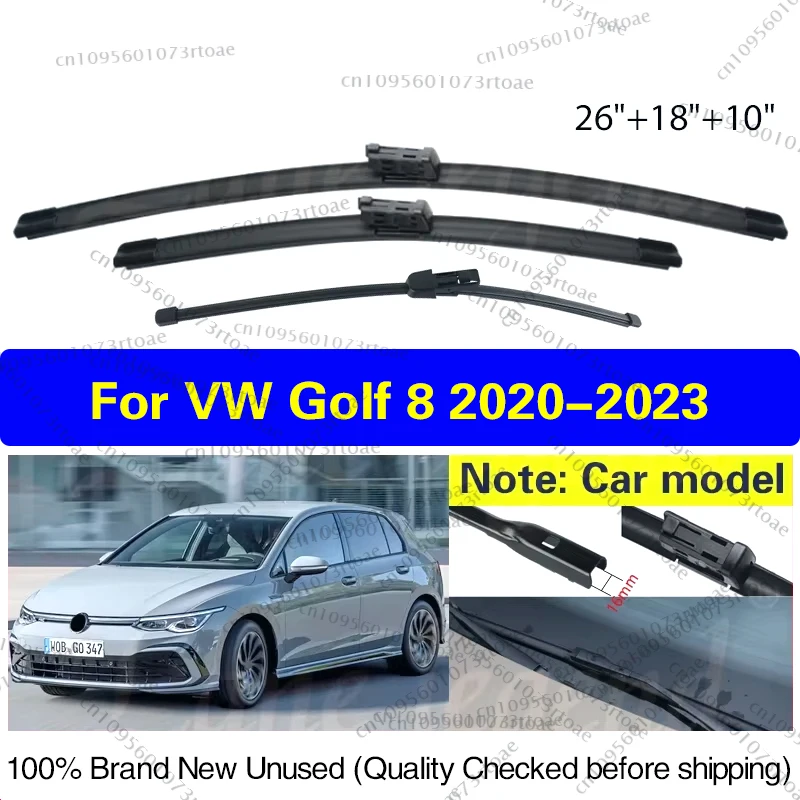 

Car Wiper Front Rear Wiper Blades Set For VW Golf 8 2020 2021 2022 2023 Windshield Windscreen Window Rain Brush Car Accessories
