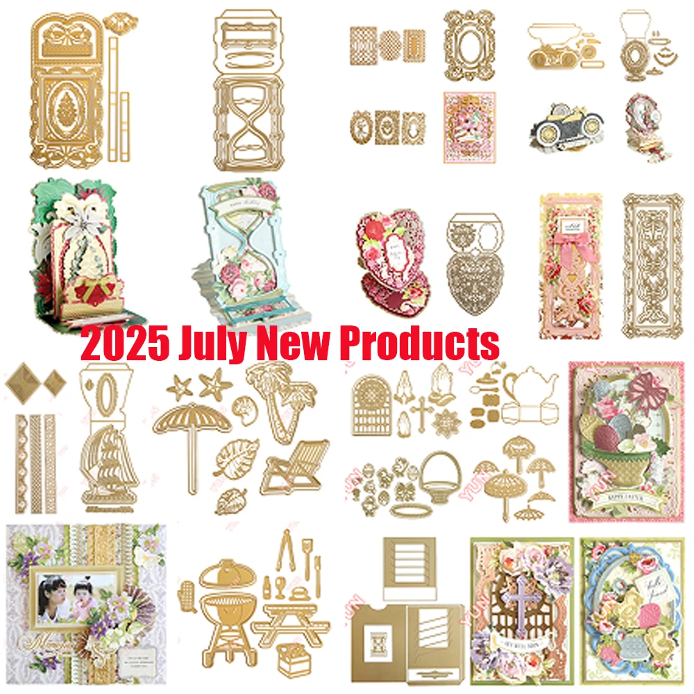 

2025 July New Metal Cutting Dies Scrapbooking for DIY Greeting Card Handmade Holiday Gift 3D Christmas Interactive Pulley Dies