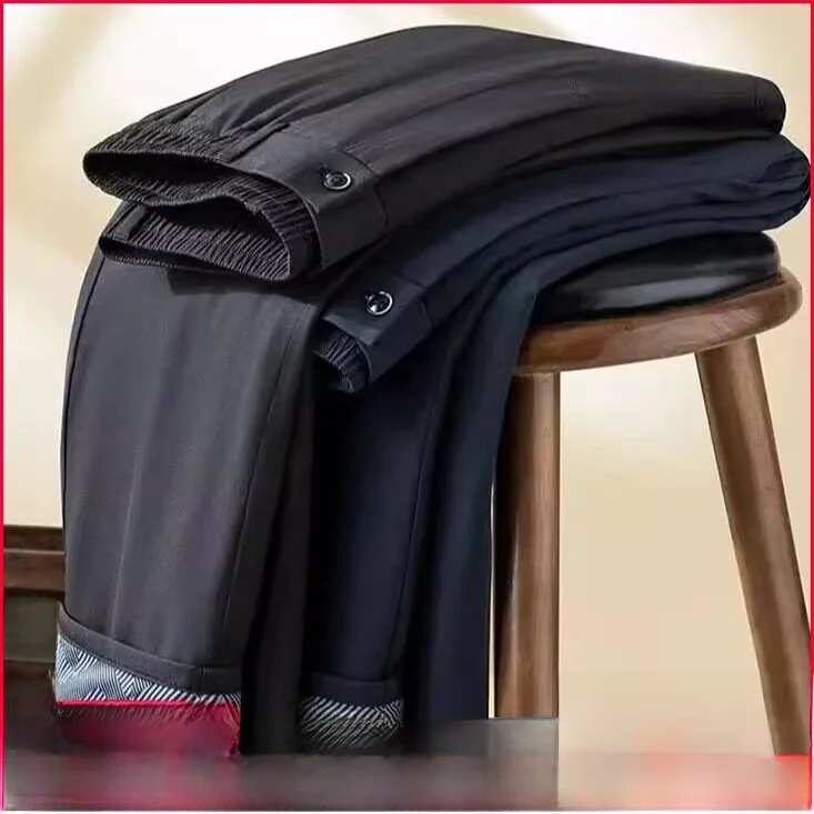 

Мужские утепленные прямые брюки из пуха, повседневные, ветрозащитные, водонепроницаемые, теплые, однотонные, осенние, для бизнеса и повседневной носки