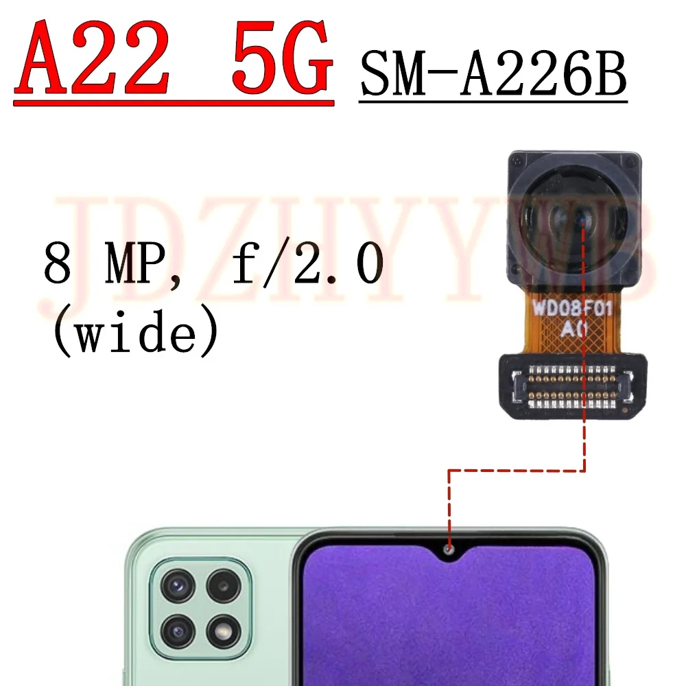 

Передняя и задняя камера для Samsung Galaxy A22 5G A226B A226U Фронтальная селфи Широкий основной задний модуль камеры Гибкий кабель