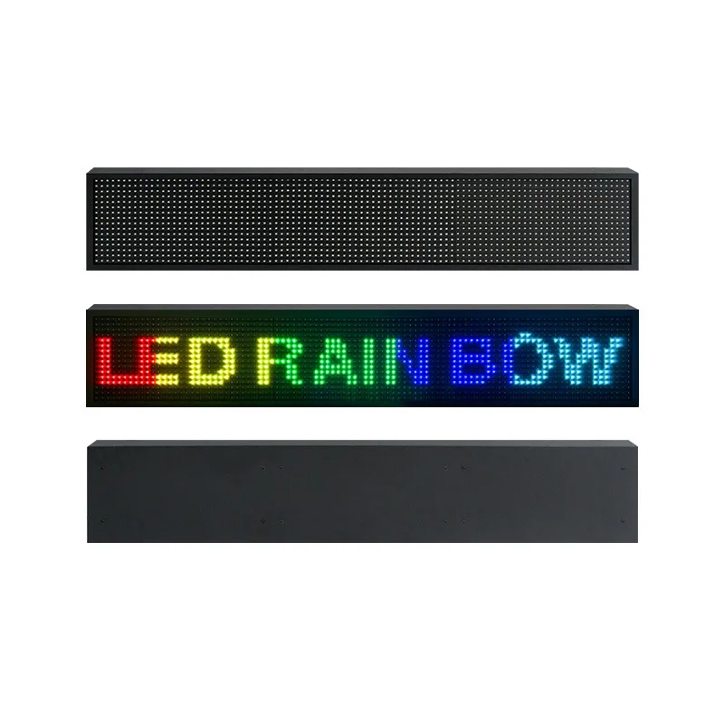 

Display outdoor single and double color full color walking screen door head waterproof led electronic strip screen