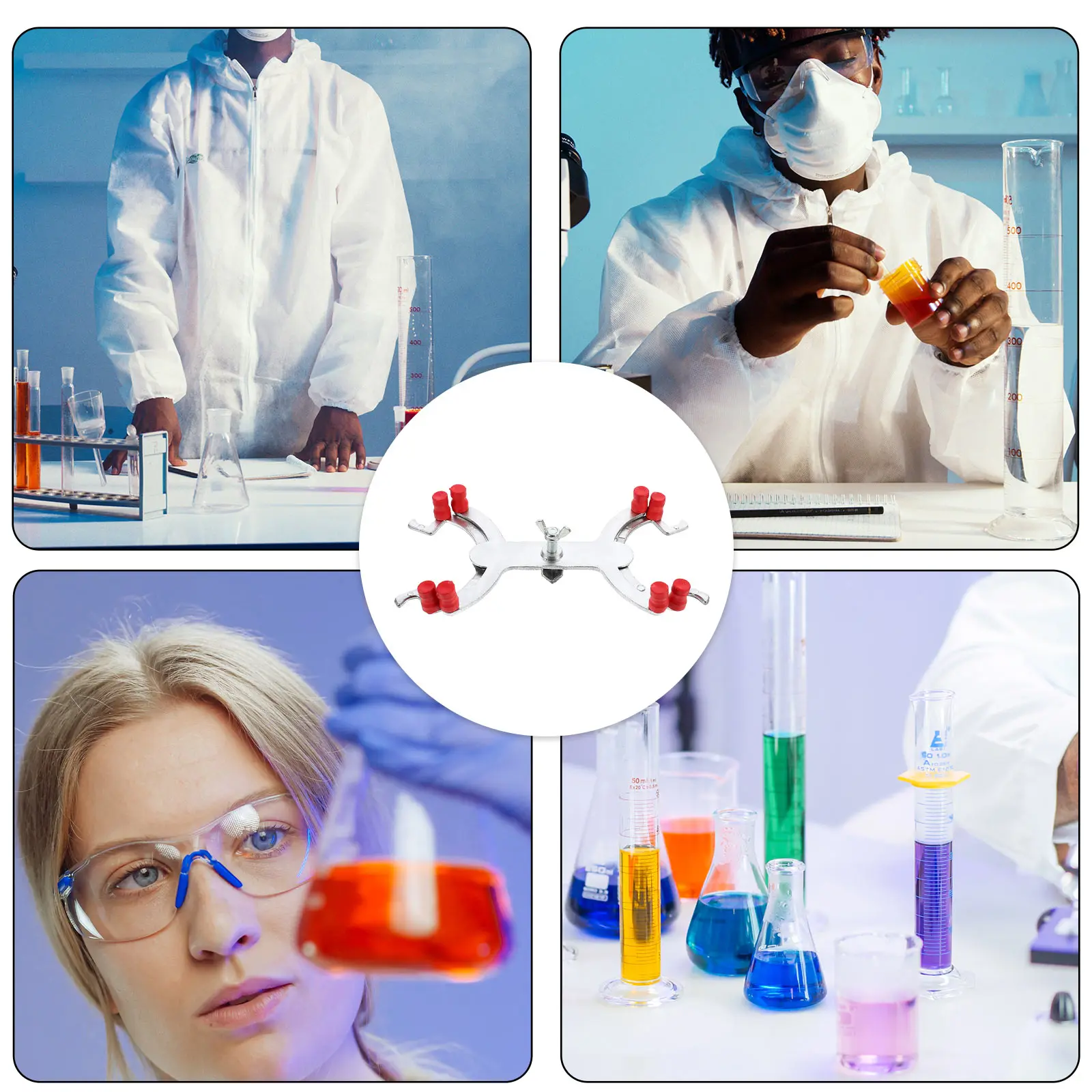 

Aluminum Alloy Clip Titration Table Clamp School Experiment Supplies Silver Lab Tool Fix Burettes Practical