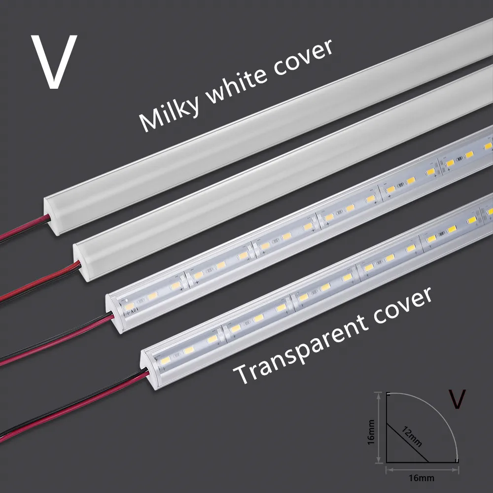 LED Aluminum Rigid Light Bar DC12V 50CM 20 Inch U/V-Shape 5730 36LEDs LED Aluminum Channel Home Decoration Lighting