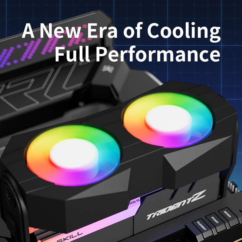 Z-X5 ventilador dual memoria ARGB módulo de memoria del radiador refrigeración compatible con memoria de alta frecuencia DDR5/DDR4/DDR3/DDR2/DDR