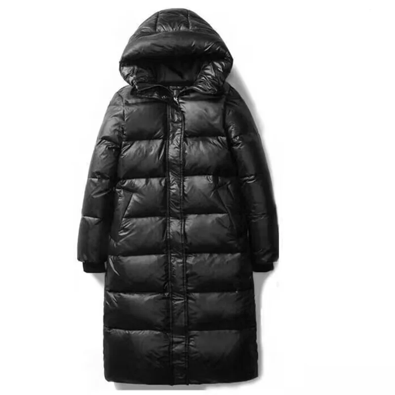 Long Jacket 2024 New Winter Down Cotton Jacket Women\'s Clothing Long Parkas Slim Hooded Warm Winter Coats Female Black Overcoats