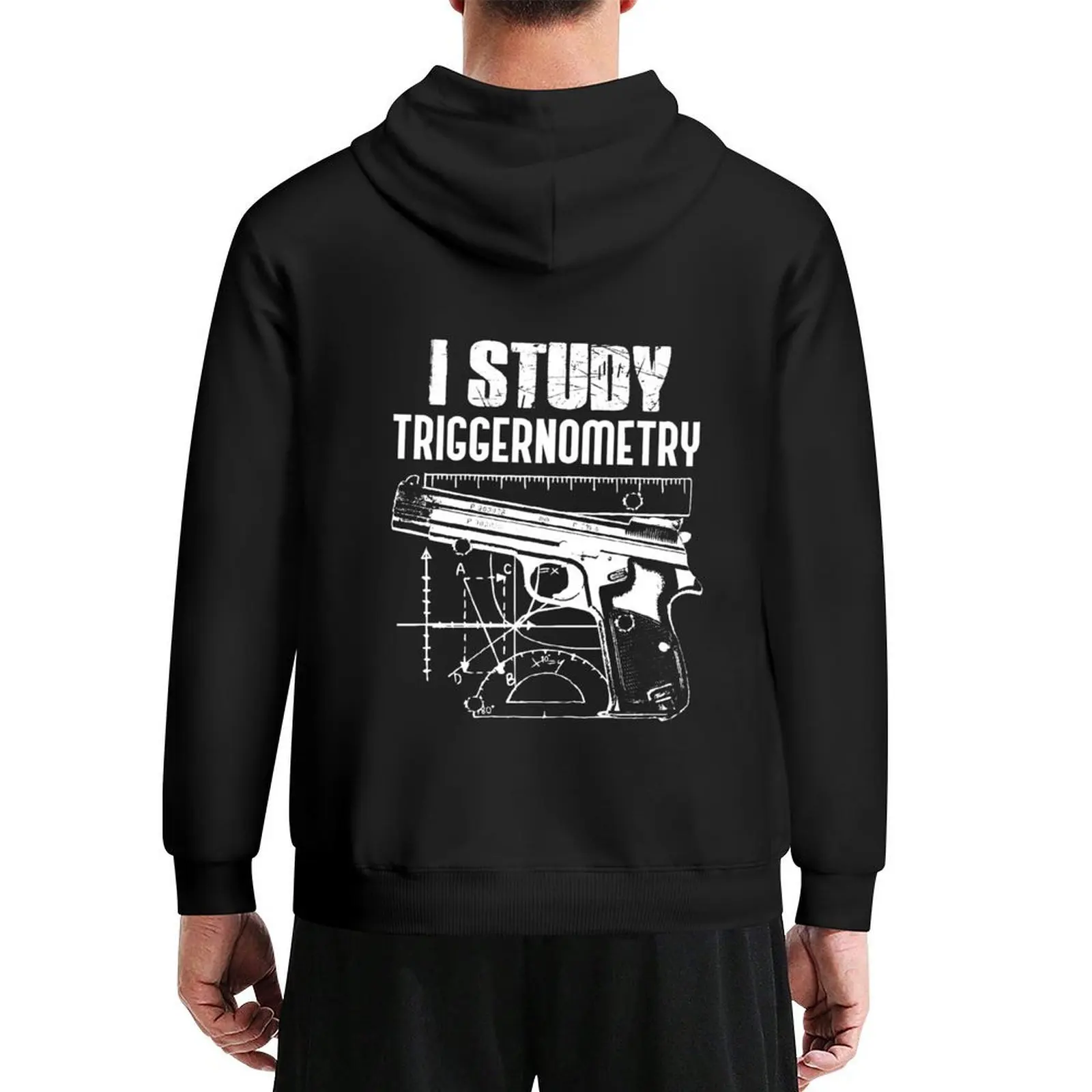 

I Study Triggernometry, On Back Gun Funny Saying Hoodie men's clothing aesthetic clothing fashion men mens clothing tracksuit