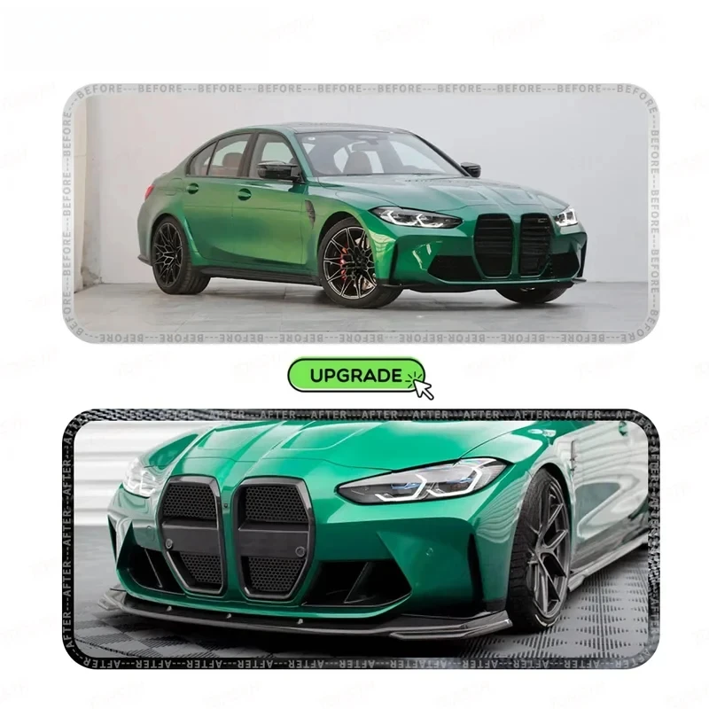Shock-Absorb Real Dry Carbon Fiber AX Style Front Bumper Hood Grille Without ACC Fit G0 G M - Auto Exterior Modifii Secure-Mount