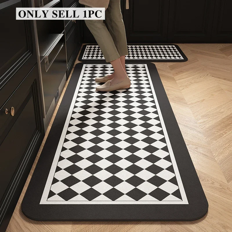 Kitchen Floor Mat Pvc Leather Non-slip Rug Long Waterproof Oil-proof Carpet Minimalist Style Carpets Home Decoration Rugs 주방 카펫