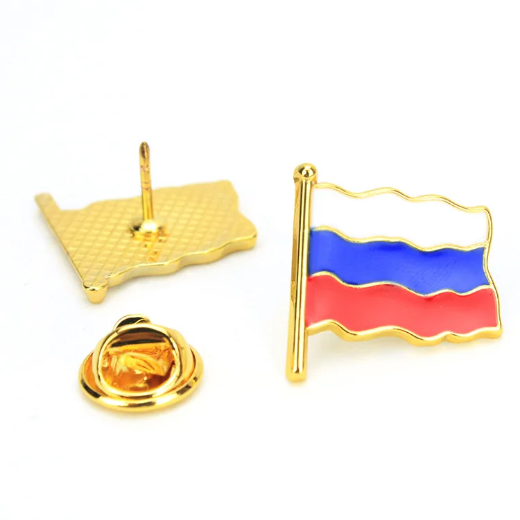 Zinc alloy die-casting metal cartoon national flags, brooch badges, Russian drip oil badges