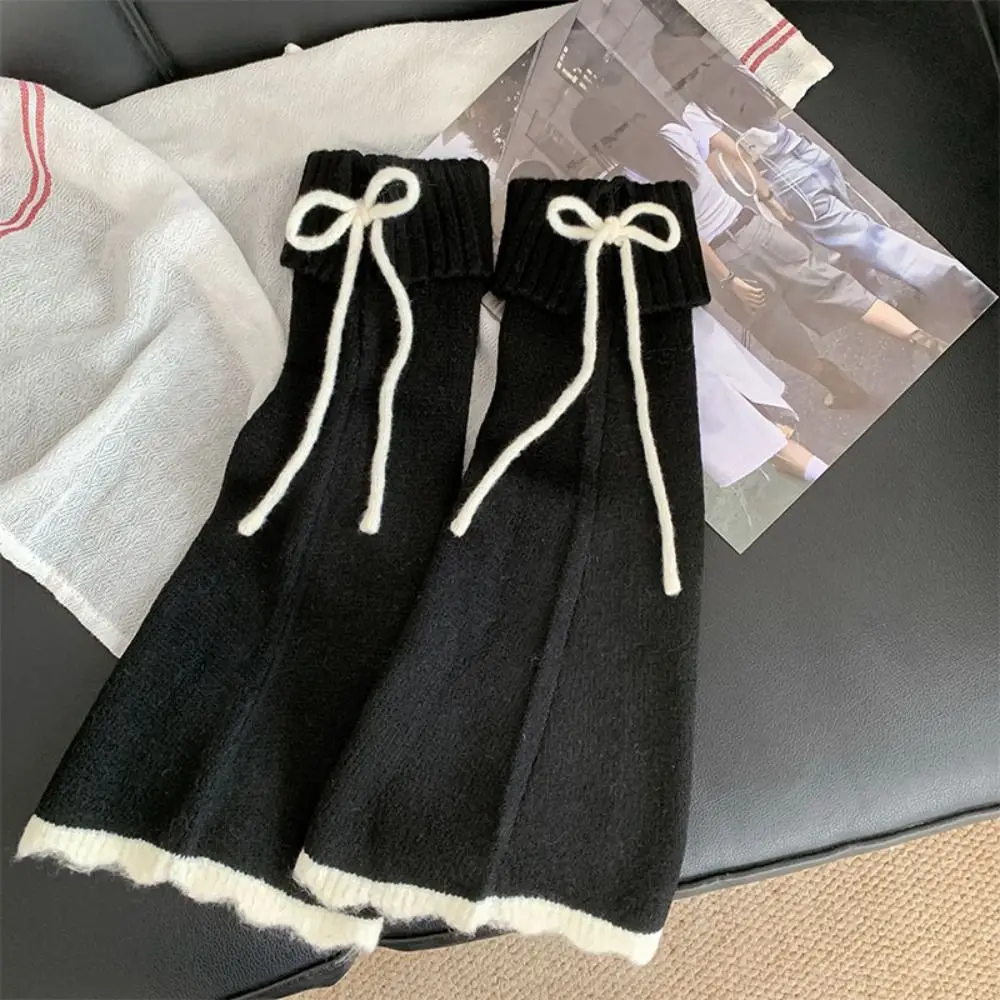 Fashion Y2K Lace Up Leg Warmers Sweet Ballet Flare Women's Plush Stockings Loose Hosiery Knit Banding Leggings Women