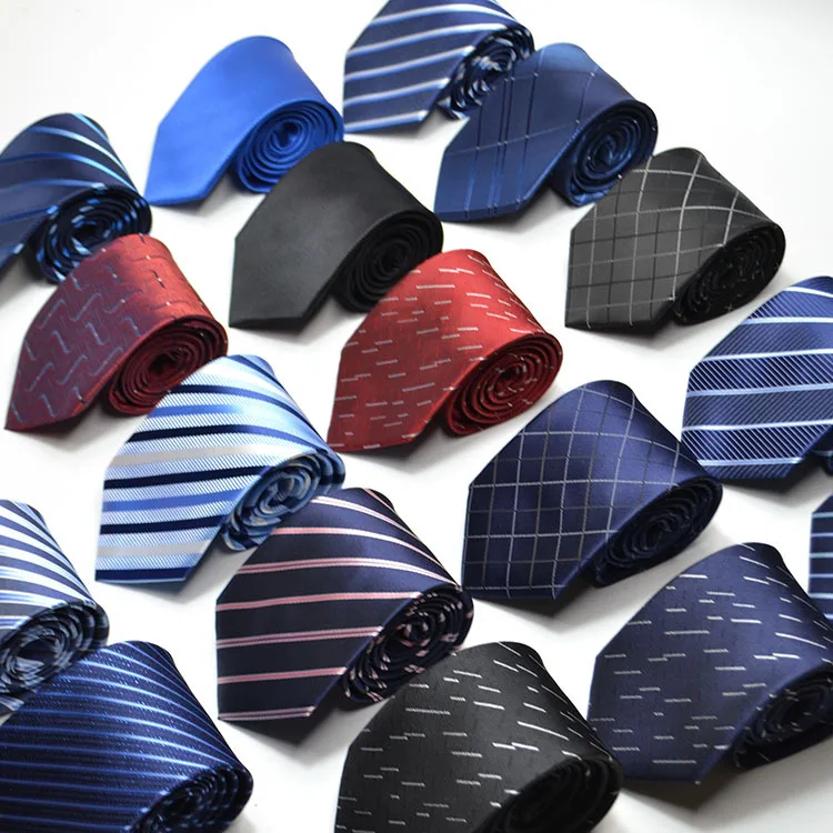 2022 Black Ties for Men Silk Mens Neckties for Wedding Party Business Adult Neck Tie Casual Solid Tie