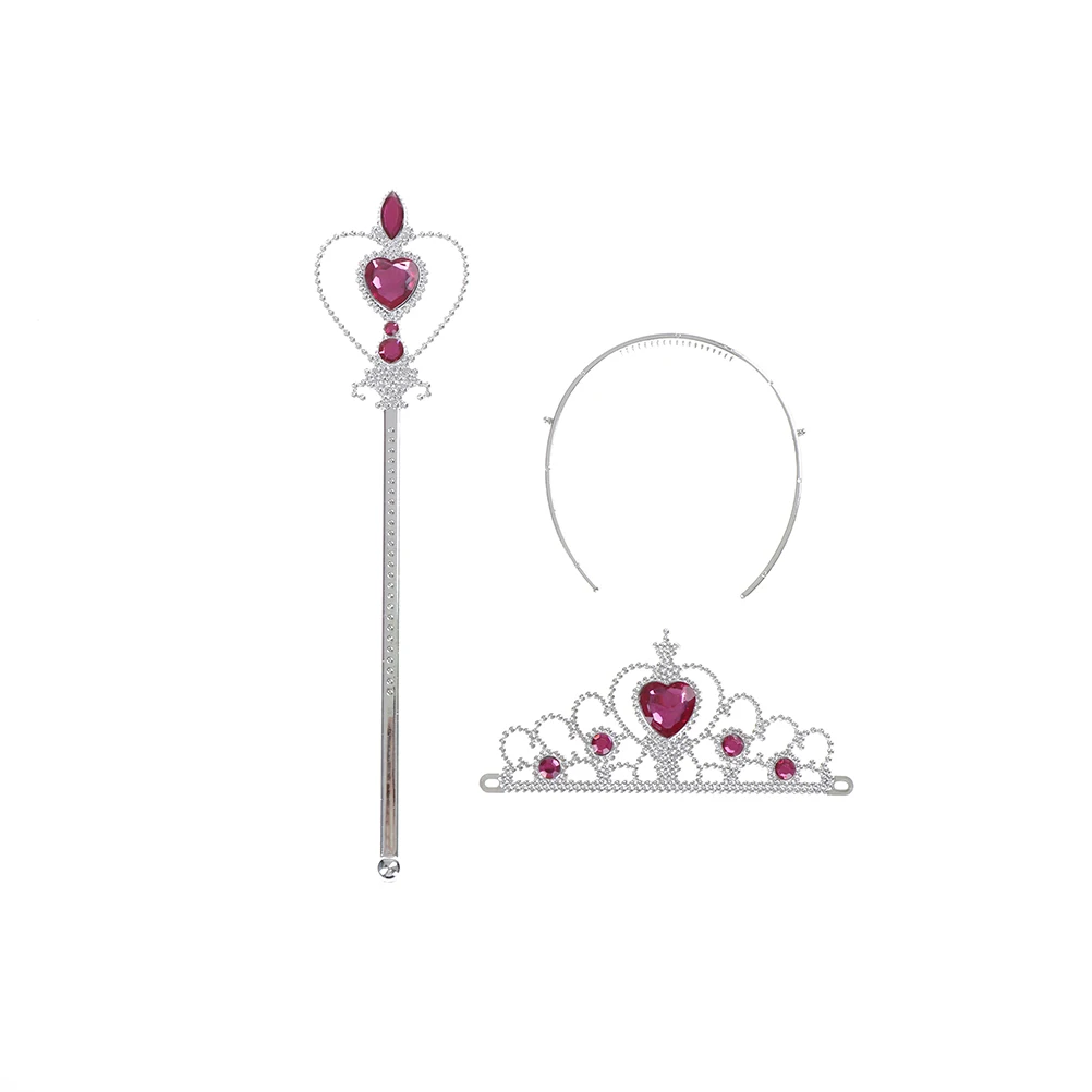 2 pezzi/set accessori cosplay principessa Elsa corone di diamanti per bambini diademi + bacchetta magica accessori per capelli per ragazze