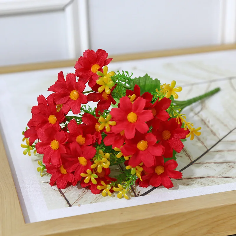 

Artificial Flower Small Daisies Jump Orchid Chrysanthemum Artificial Fake Flower 28 Garden Home Decoration Silk Flowers