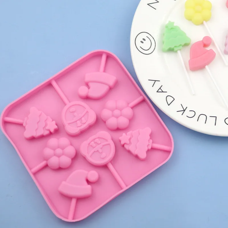 8 Even Christmas Series Tree Hat Silicone Lollipop Mold Does Not Match The Stick XG1253