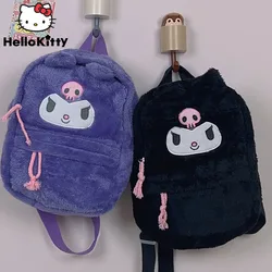 Sanrio Kuromi Melody New Mini Plush Backpack Y2k Girly Anime Cute Double Shoulder Bags Children Cartoon Japanese Style Schoolbag