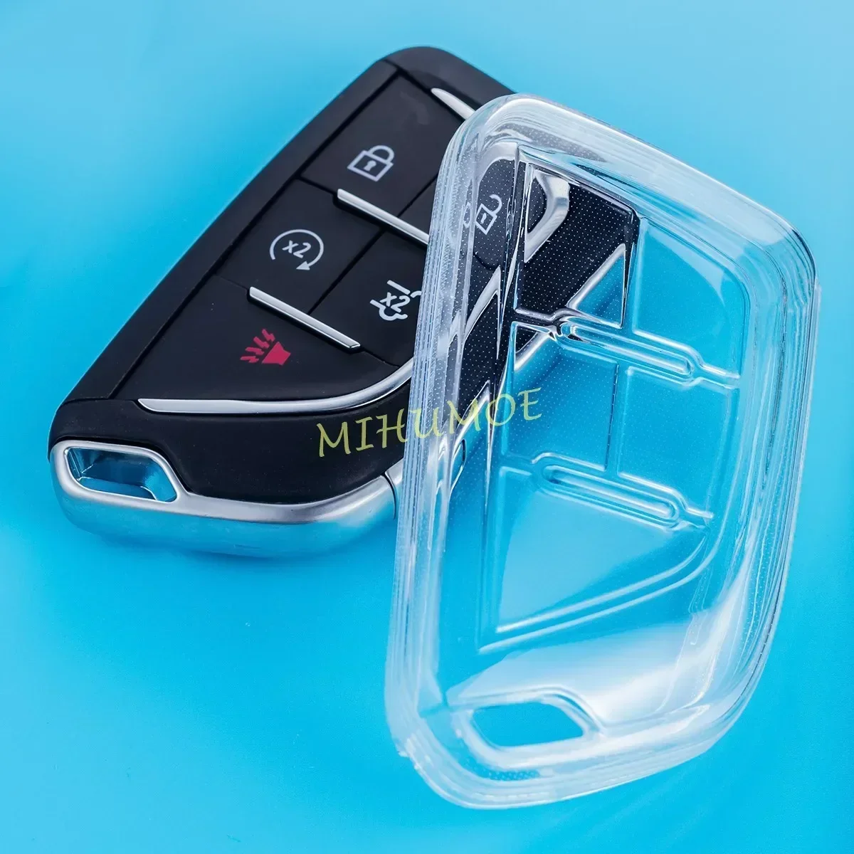 Transparent Clear Car Key Fob Cover Case Protector For Cadillac CT4 CT5 2020 2021 2022 2023 2024