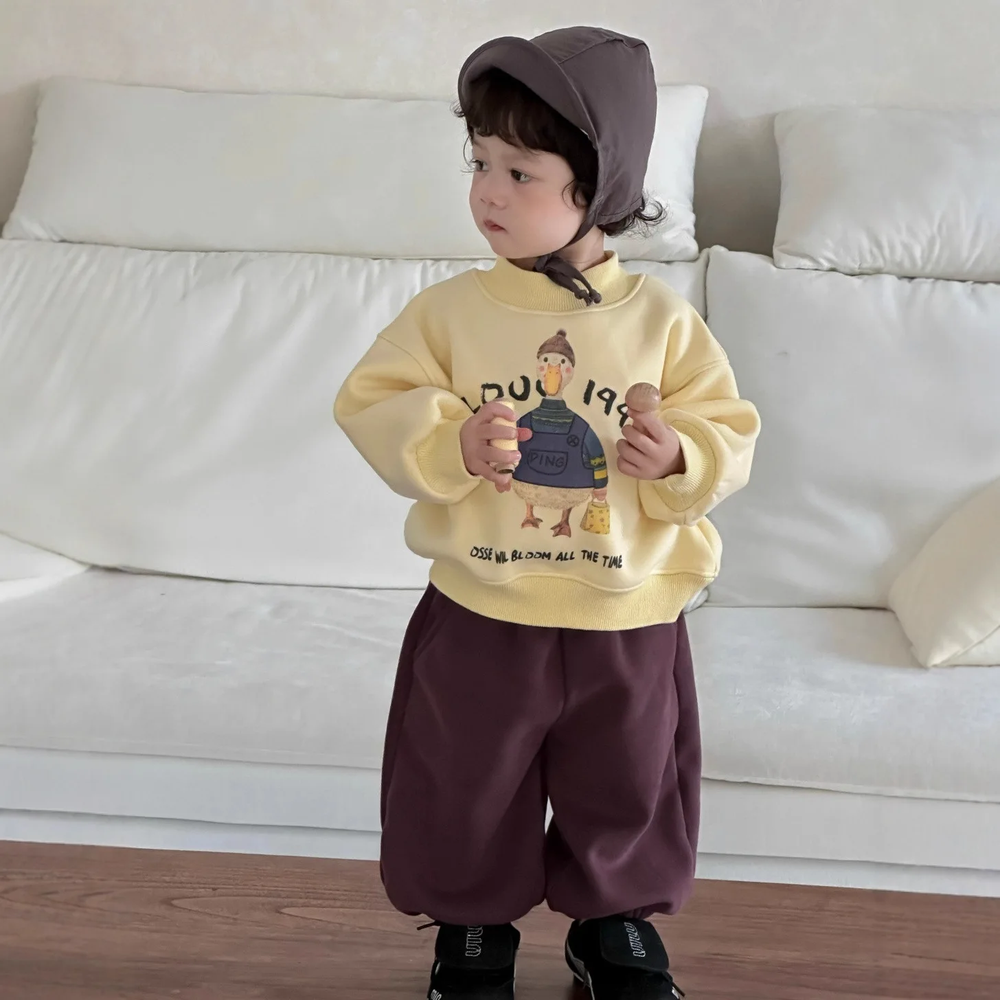 

Boys Winter Fleece Sweatshirts Set 2025 New Arrival Thickened Thermal Children's Pants for Toddler Boys Casual Outfits