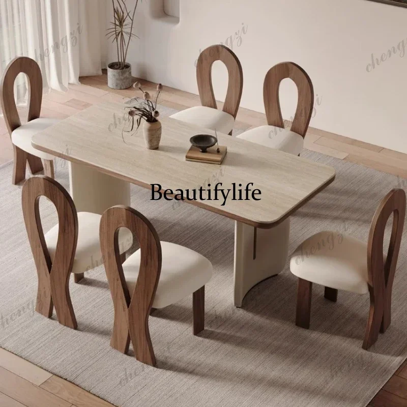 K153 French Cream Wind Dining Table Solid Wood Modern Comfortable High Quality Table Romantic Gaming Simple Muebles Salon Furnit