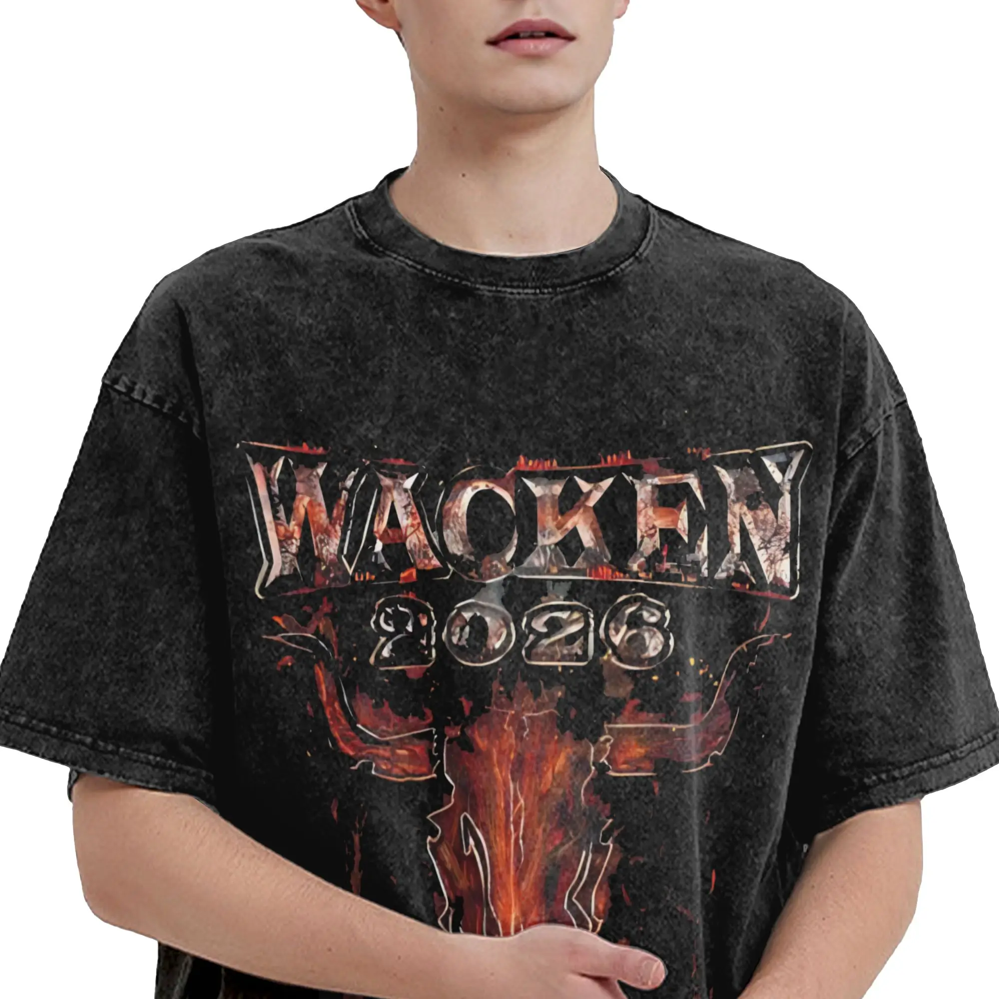 2026 German Open Air rock Festival  Accessories Washed T Shirts Men Women Streetwear Hip Hop T-Shirts Graphic Printed  Tees