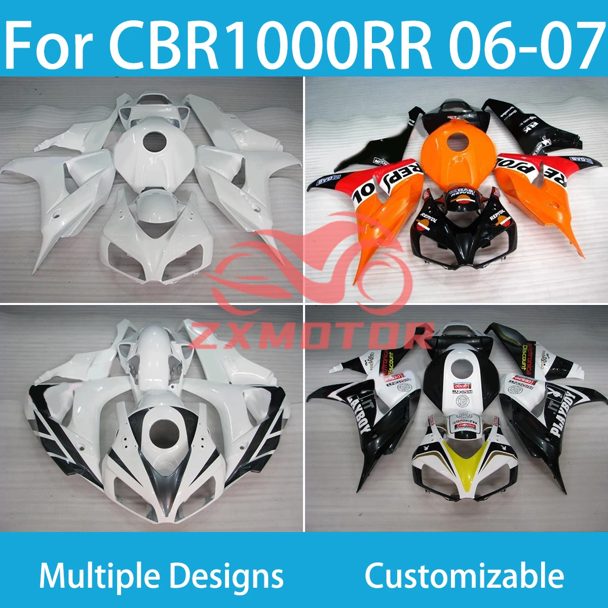 

ABS Fairings for Honda CBR 1000RR 2006 2007 High Quality ABS Plastic Free Custom Fairing Kit CBR1000RR 06 07